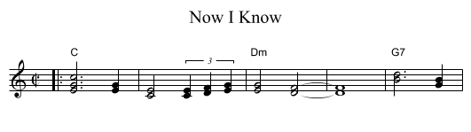 Now I Know - staff notation
