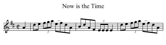 Now is the Time - staff notation