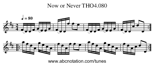 Now or Never THO4.080 - staff notation
