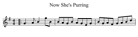 Now She's Purring - staff notation