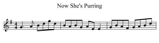 Now She's Purring - staff notation