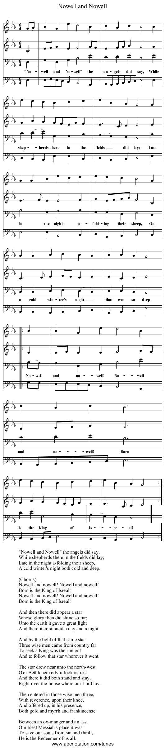 Nowell and Nowell - staff notation