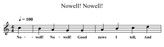 Nowell! Nowell! - staff notation