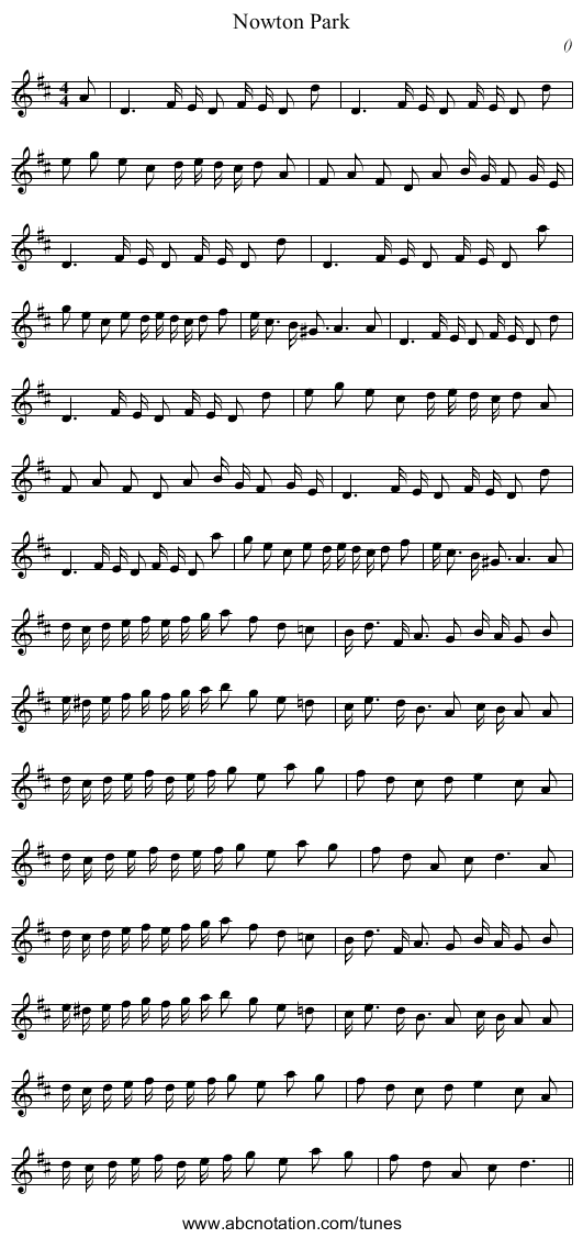 Nowton Park - staff notation