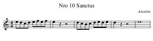 Nro 10 Sanctus - staff notation