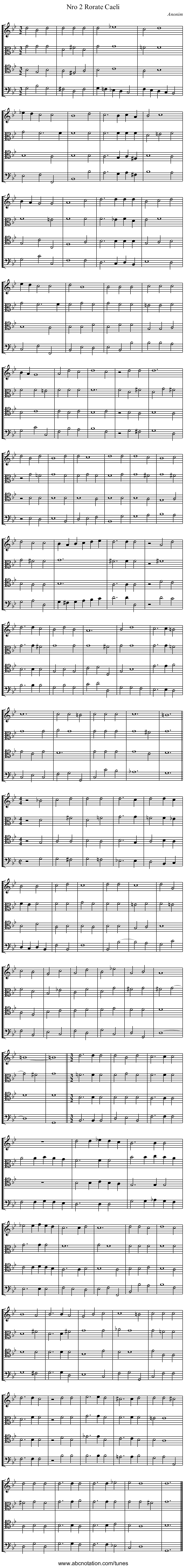 Nro 2 Rorate Caeli - staff notation