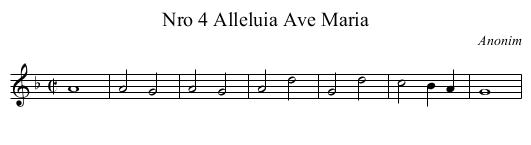 Nro 4 Alleluia Ave Maria - staff notation