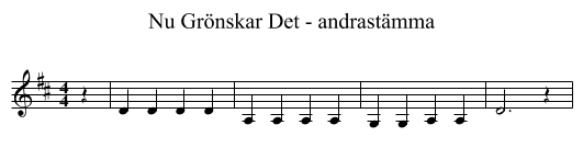 Nu Grönskar Det - andrastämma - staff notation