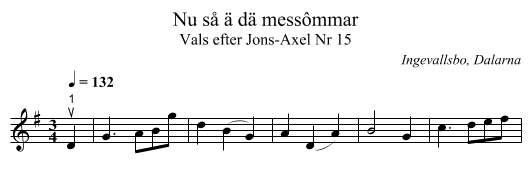 Nu så ä dä messômmar - staff notation