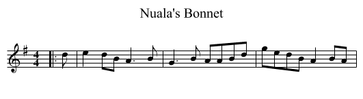 Nuala's Bonnet - staff notation