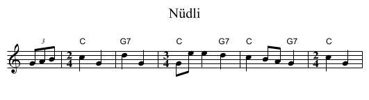 N&uuml;dli - staff notation