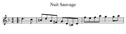 Nuit Sauvage - staff notation
