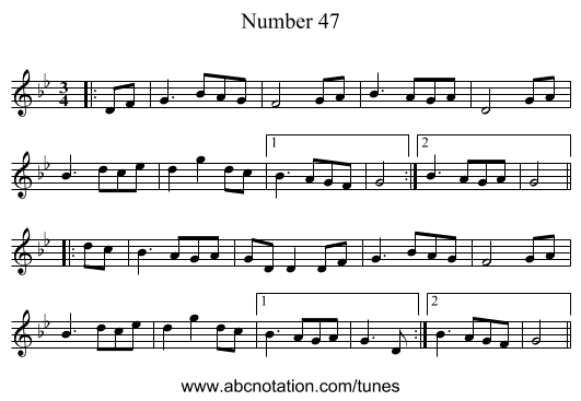 Number 47 - staff notation
