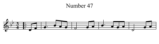 Number 47 - staff notation