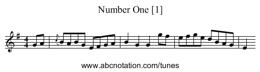 Number One [1] - staff notation