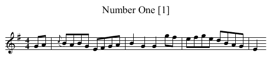 Number One [1] - staff notation