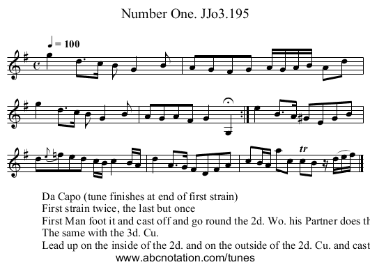 Number One. JJo3.195 - staff notation