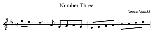 Number Three - staff notation