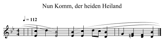 Nun Komm, der heiden Heiland - staff notation