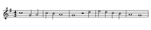 Nun laube, Lindlein, laube - staff notation