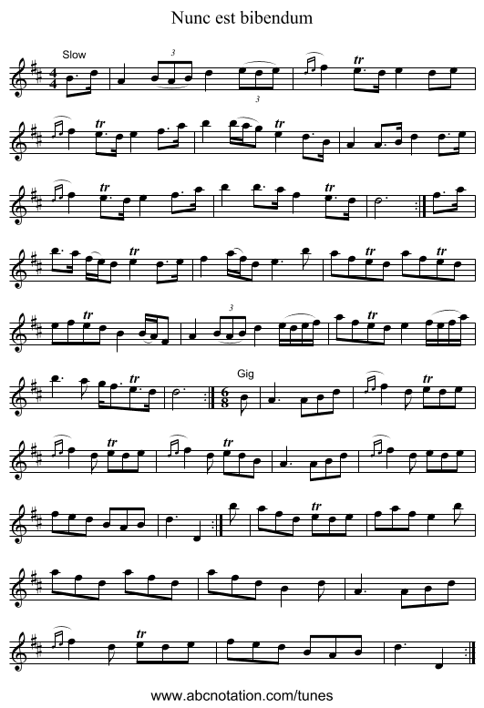 Nunc est bibendum - staff notation