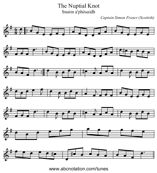 Nuptial Knot, The - staff notation