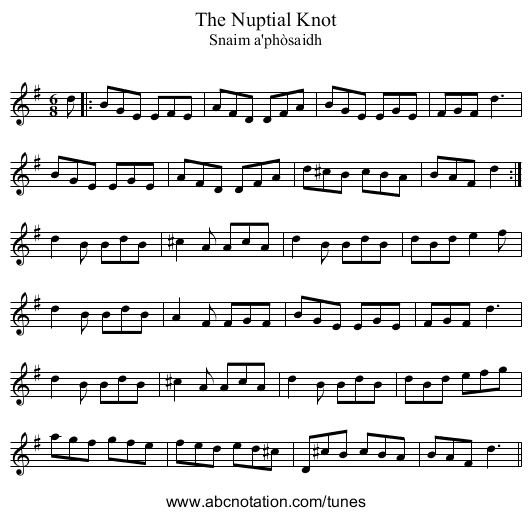 Nuptial Knot, The - staff notation