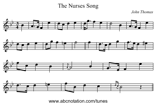 Nurses Song, The - staff notation