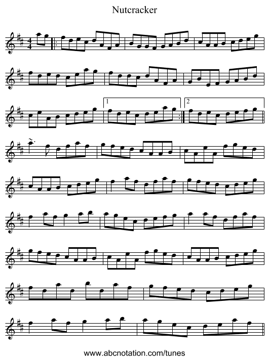 Nutcracker - staff notation