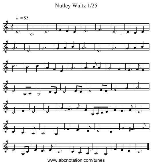 Nutley Waltz 1/25 - staff notation