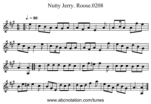 Nutty Jerry. Roose.0208 - staff notation