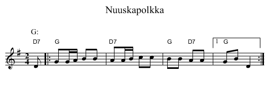 Nuuskapolkka - staff notation