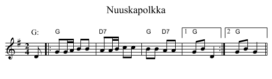 Nuuskapolkka - staff notation