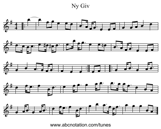 Ny Giv - staff notation
