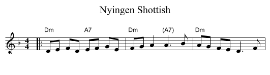 Nyingen Shottish - staff notation
