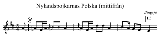 Nylandspojkarnas Polska (mittifr&aring;n) - staff notation