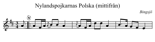 Nylandspojkarnas Polska (mittifr&aring;n) - staff notation