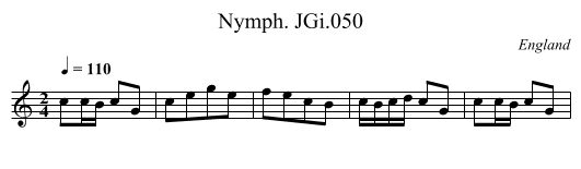 Nymph. JGi.050 - staff notation