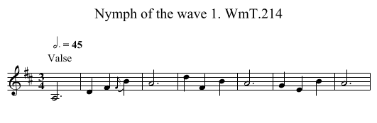 Nymph of the wave 1. WmT.214 - staff notation