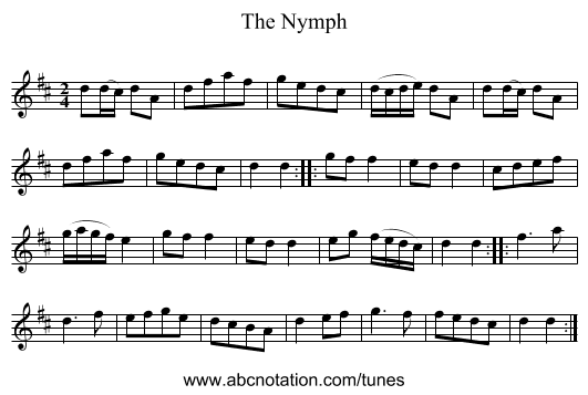 Nymph, The - staff notation