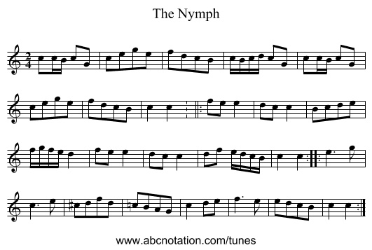 Nymph, The - staff notation