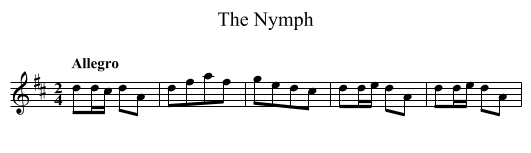 Nymph, The - staff notation