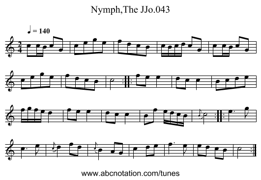 Nymph,The JJo.043 - staff notation