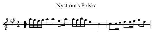 Nyström's Polska - staff notation