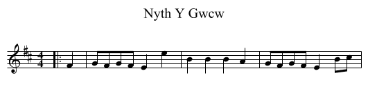 Nyth Y Gwcw - staff notation