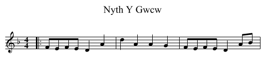 Nyth Y Gwcw - staff notation
