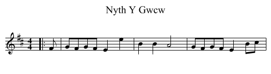 Nyth Y Gwcw - staff notation