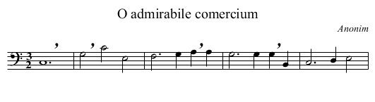 O admirabile comercium - staff notation