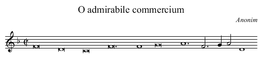 O admirabile commercium - staff notation