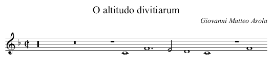 O altitudo divitiarum - staff notation